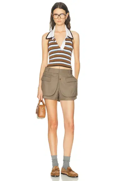 Monse Bunny Ear Half Placket Knit Top | Thumbnail 4