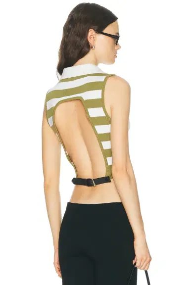 Monse Leather Belt Cut Out Knitted Top | Thumbnail 1 Monse Leather Belt Cut Out Knitted Top | Thumbnail 1