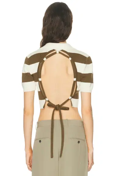 Monse Rope Laced Half Placket Knit Top | Thumbnail 4 Monse Rope Laced Half Placket Knit Top | Thumbnail 4