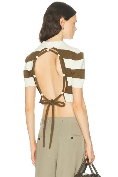 Monse Rope Laced Half Placket Knit Top | Thumbnail 1 Monse Rope Laced Half Placket Knit Top | Thumbnail 1