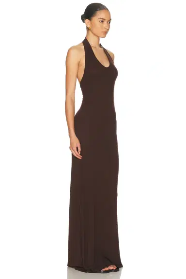 ENZA COSTA Silk Rib U Neck Halter Fluid Maxi Dress | Thumbnail 2 ENZA COSTA Silk Rib U Neck Halter Fluid Maxi Dress | Thumbnail 2