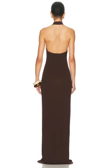 ENZA COSTA Silk Rib U Neck Halter Fluid Maxi Dress | Thumbnail 3 ENZA COSTA Silk Rib U Neck Halter Fluid Maxi Dress | Thumbnail 3
