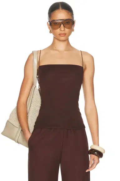 ENZA COSTA Supima Cotton Essential Strappy Tank Top | Thumbnail 1