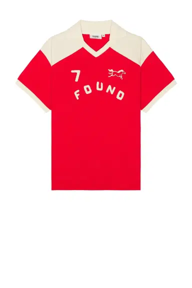Found Goji Red Collar Print Jersey | Thumbnail 3