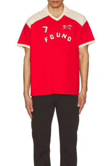 Found Goji Red Collar Print Jersey | Thumbnail 6