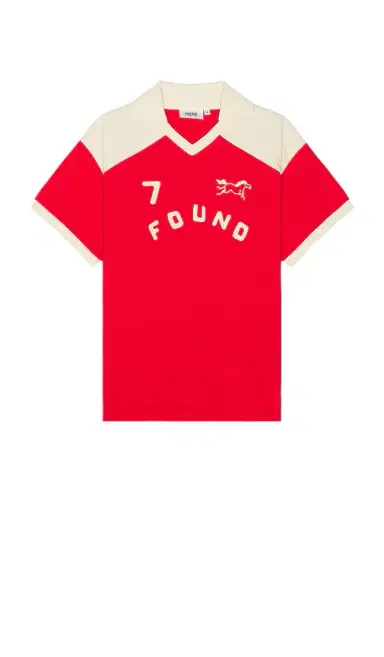 Found Goji Red Collar Print Jersey | Thumbnail 1