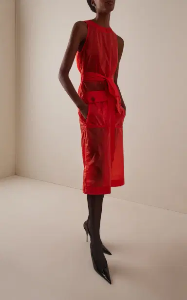 Saint Laurent Button-Back Nylon Midi Dress | Thumbnail 2 Saint Laurent Button-Back Nylon Midi Dress | Thumbnail 2