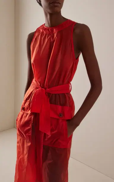 Saint Laurent Button-Back Nylon Midi Dress | Thumbnail 3 Saint Laurent Button-Back Nylon Midi Dress | Thumbnail 3