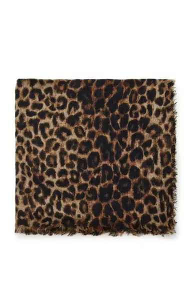 Saint Laurent Large Leopard Silk Scarf | Thumbnail 1 Saint Laurent Large Leopard Silk Scarf | Thumbnail 1