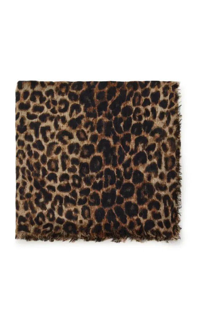 Saint Laurent Large Leopard Silk Scarf