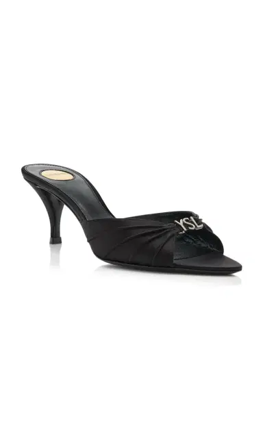 Saint Laurent Jerry Crystal Crepe-Satin Mules | Thumbnail 4 Saint Laurent Jerry Crystal Crepe-Satin Mules | Thumbnail 4