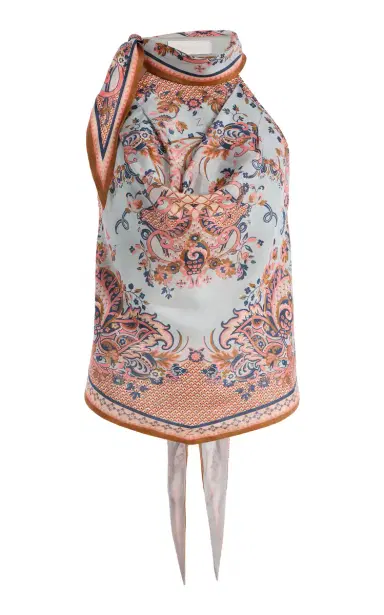 Zimmermann Aster Scarf-Detailed Silk Blouse | Thumbnail 1