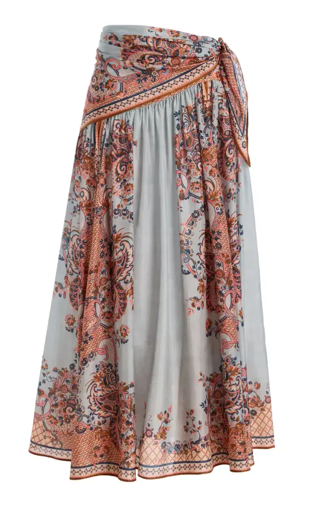 Aster Scarf-Detailed Silk Maxi Skirt