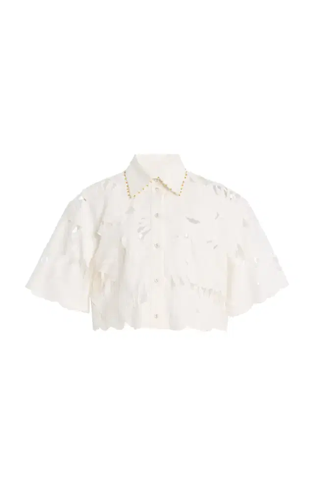 Mahon Embroidered Cotton Cropped Shirt