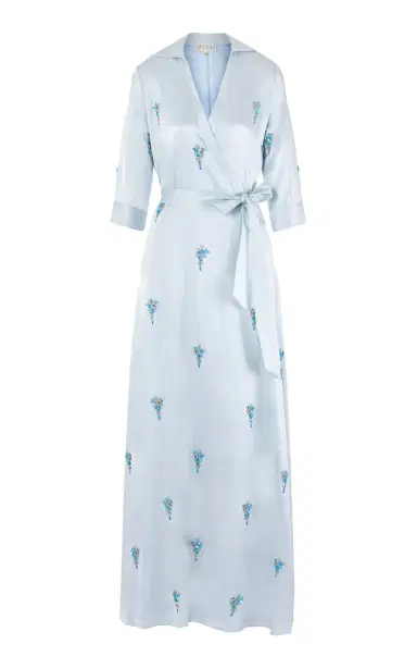 La Fuori Elara'S Icy Jewels Embellished Silk Satin Maxi Wrap Dress | Thumbnail 1 La Fuori Elara'S Icy Jewels Embellished Silk Satin Maxi Wrap Dress | Thumbnail 1