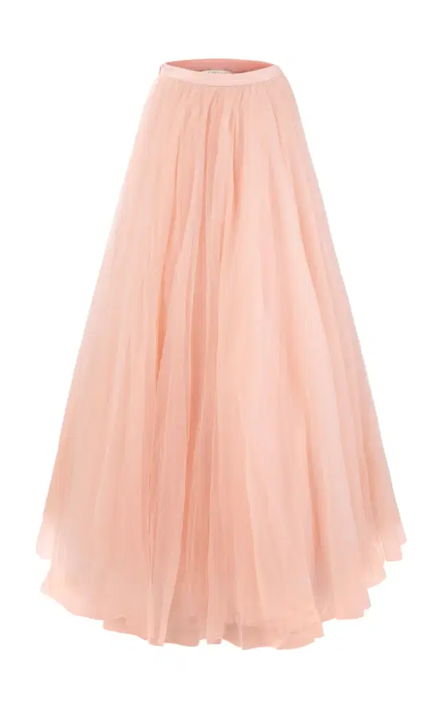 La Fuori Ballet Rose Embellished Tulle Maxi Skirt