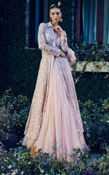 La Fuori Ballet Rose Embellished Lace Maxi Shirt Dress | Thumbnail 2