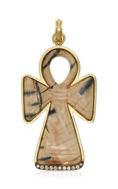 Sylva & Cie Hand Carved Prehistoric Mammoth Ankh Pendant | Thumbnail 1