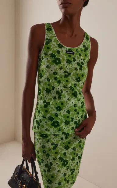 Miu Miu Floral Jersey Tank Top | Thumbnail 2 Miu Miu Floral Jersey Tank Top | Thumbnail 2