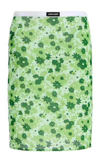 Miu Miu Floral Jersey Midi Skirt | Thumbnail 6 Miu Miu Floral Jersey Midi Skirt | Thumbnail 6