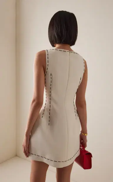 LEO LIN Exclusive Ali Appliquéd Twill Mini Dress | Thumbnail 4 LEO LIN Exclusive Ali Appliquéd Twill Mini Dress | Thumbnail 4