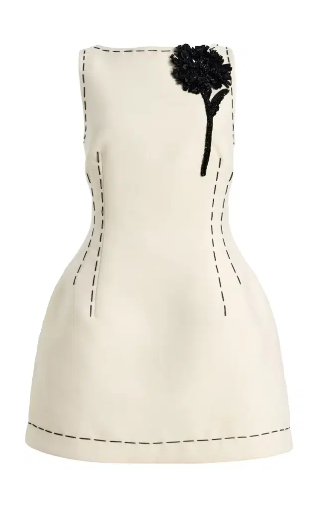 Leo Lin Exclusive Ali Appliquéd Twill Mini Dress