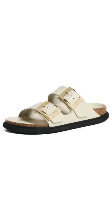Birkenstock Arizona Droplet Buckle High Shine Sandals Ecru 41 | Thumbnail 1 Birkenstock Arizona Droplet Buckle High Shine Sandals Ecru 41 | Thumbnail 1