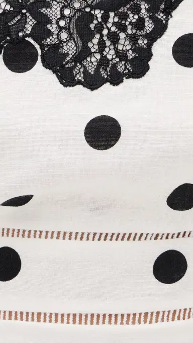Self-Portrait White Polka Dot Linen Top White | Thumbnail 6