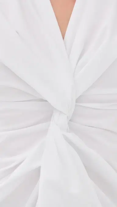 Balmain Cotton Twist Detail Top Blanc Optique | Thumbnail 6