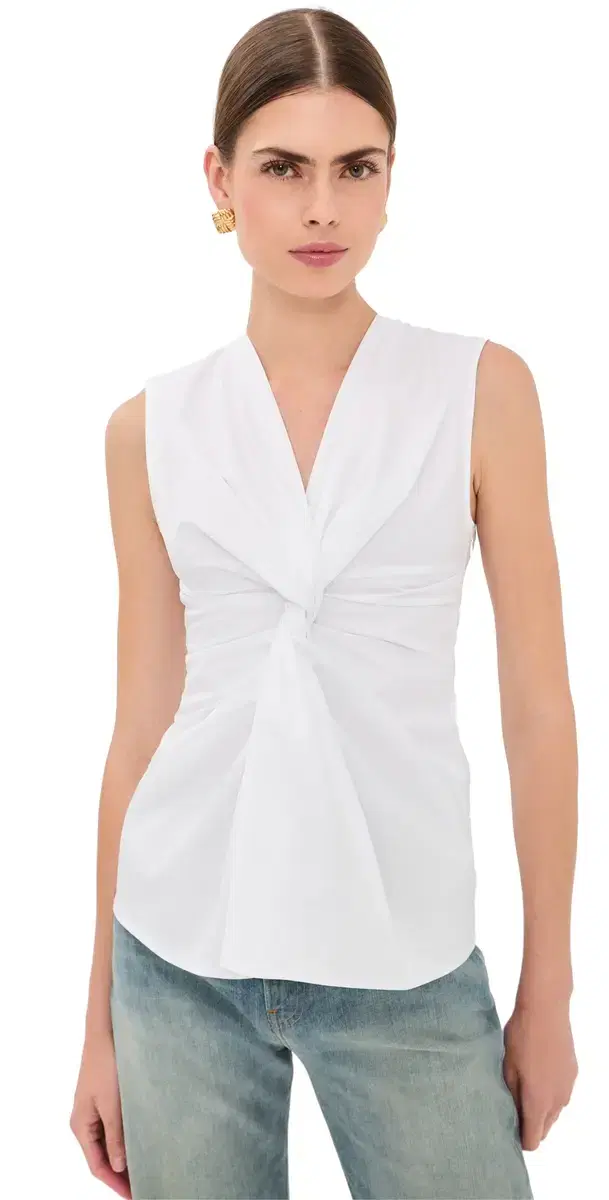 Cotton Twist Detail Top Blanc Optique