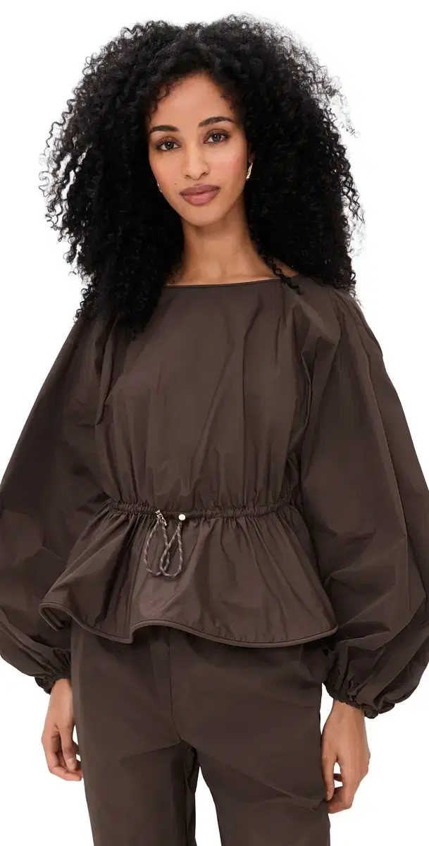 Alchemy Peplum Top Chocolate