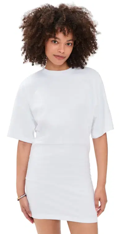 ENZA COSTA Supima Curve Mini Dress White | Thumbnail 1 ENZA COSTA Supima Curve Mini Dress White | Thumbnail 1