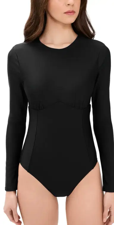 L'AGENCE Solid ambert Rash Guard Black | Thumbnail 1