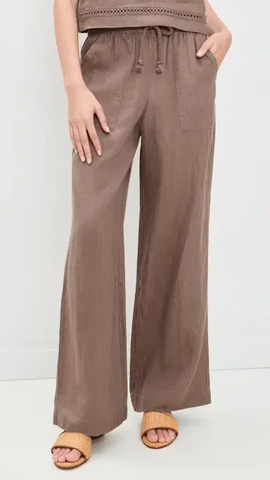 Splendid Stella Linen Paperbag Pants Wicker | Thumbnail 2