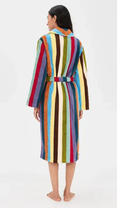 Dusen Dusen Stripe Bathrobe Eucalyptus L | Thumbnail 3 Dusen Dusen Stripe Bathrobe Eucalyptus L | Thumbnail 3