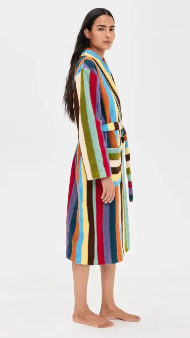Dusen Dusen Stripe Bathrobe Eucalyptus L | Thumbnail 4 Dusen Dusen Stripe Bathrobe Eucalyptus L | Thumbnail 4