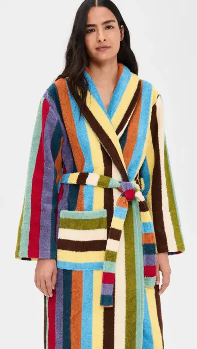 Dusen Dusen Stripe Bathrobe Eucalyptus L | Thumbnail 5 Dusen Dusen Stripe Bathrobe Eucalyptus L | Thumbnail 5