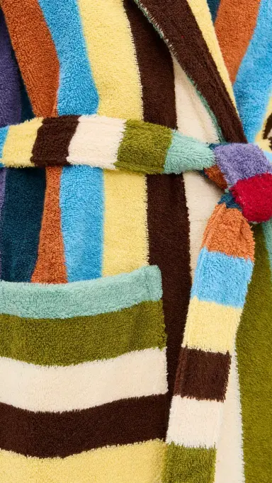 Dusen Dusen Stripe Bathrobe Eucalyptus L | Thumbnail 6 Dusen Dusen Stripe Bathrobe Eucalyptus L | Thumbnail 6