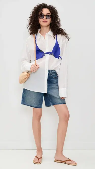 Coniglio Palm Beach Business Casual Button Down Shirt White w/ Palm Deep Periwinkle One Size | Thumbnail 5 Coniglio Palm Beach Business Casual Button Down Shirt White w/ Palm Deep Periwinkle One Size | Thumbnail 5