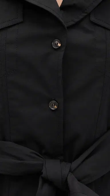 Ganni Stretch Mini Shirt Dress Black | Thumbnail 6