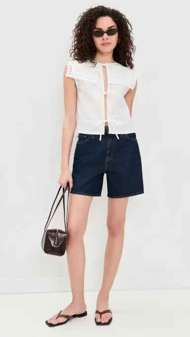 Another Girl Cutwork Collar Tie Front Blouse | Thumbnail 5 Another Girl Cutwork Collar Tie Front Blouse | Thumbnail 5