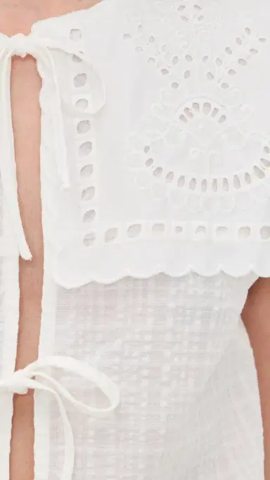 Another Girl Cutwork Collar Tie Front Blouse | Thumbnail 6 Another Girl Cutwork Collar Tie Front Blouse | Thumbnail 6