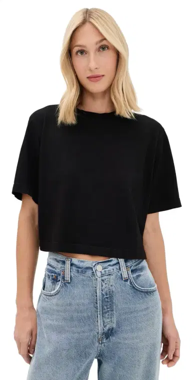Cotton Citizen The Tokyo Crop Tee Jet Black | Thumbnail 1 Cotton Citizen The Tokyo Crop Tee Jet Black | Thumbnail 1