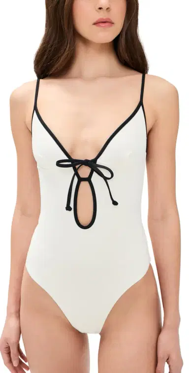 Onia Soleil One Piece Egret/Black | Thumbnail 1 Onia Soleil One Piece Egret/Black | Thumbnail 1