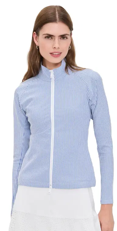 RLX Ralph Lauren Seersucker Mock Neck Zip Jacket | Thumbnail 1 RLX Ralph Lauren Seersucker Mock Neck Zip Jacket | Thumbnail 1