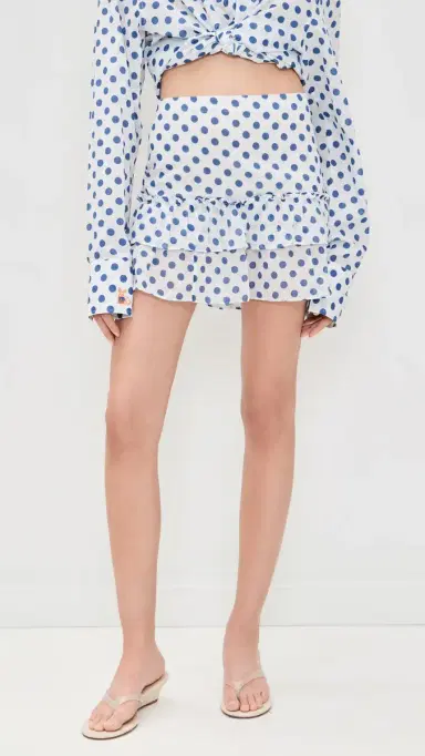 Coniglio Palm Beach Cinch Back Mini Skirt Pacific Dot One Size | Thumbnail 2