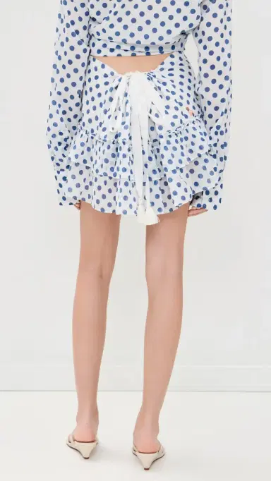 Coniglio Palm Beach Cinch Back Mini Skirt Pacific Dot One Size | Thumbnail 3