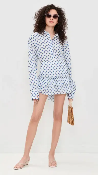 Coniglio Palm Beach Cinch Back Mini Skirt Pacific Dot One Size | Thumbnail 5
