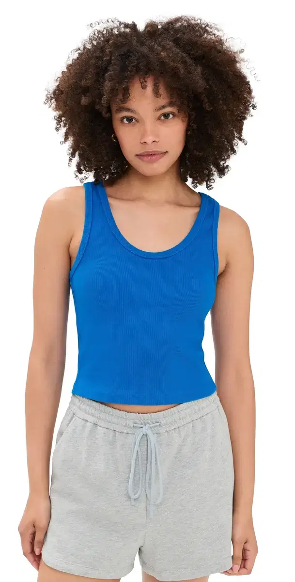 Structured Rib Bra Friendly Tank Cobalt