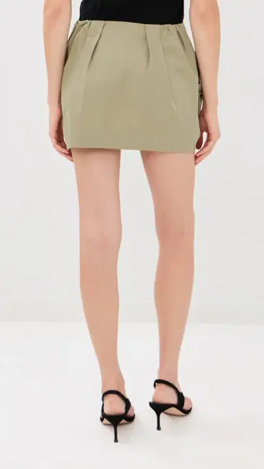 Balmain Cotton Balloon Short Skirt Vert Pale | Thumbnail 3